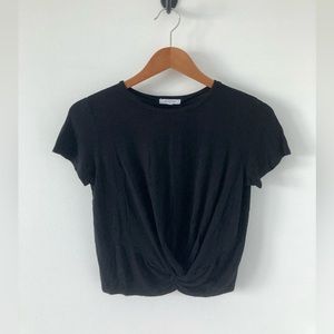 Black Front Tie Top